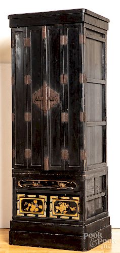 Oriental black lacquer cabinet