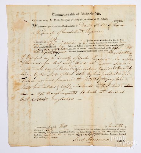 Commonwealth of Massachusetts document, etc.