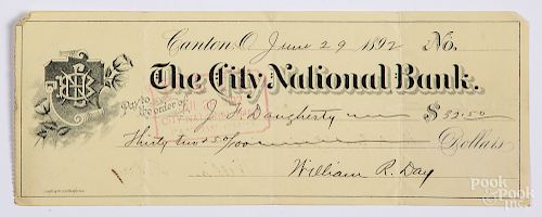 William R. Day signed check