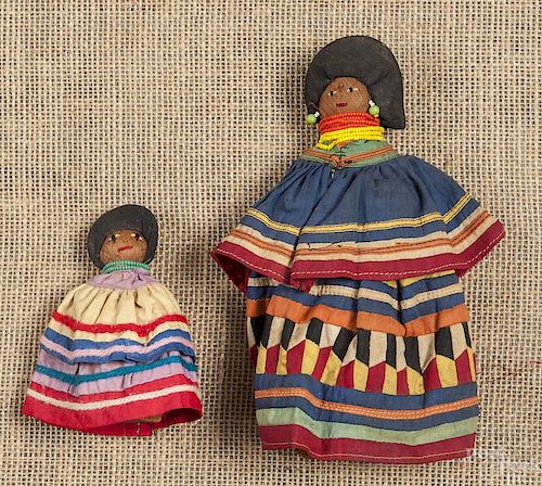 Two Seminole, Florida Native American dolls, ca.