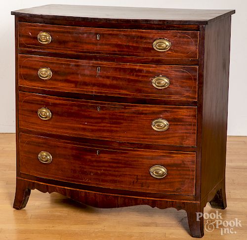 PA Federal mahogany bowfront chest of drawers