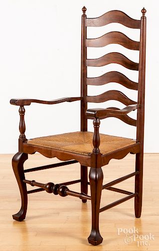 Queen Anne style ladderback armchair