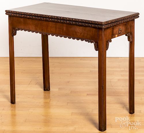 George III carved mahogany card table