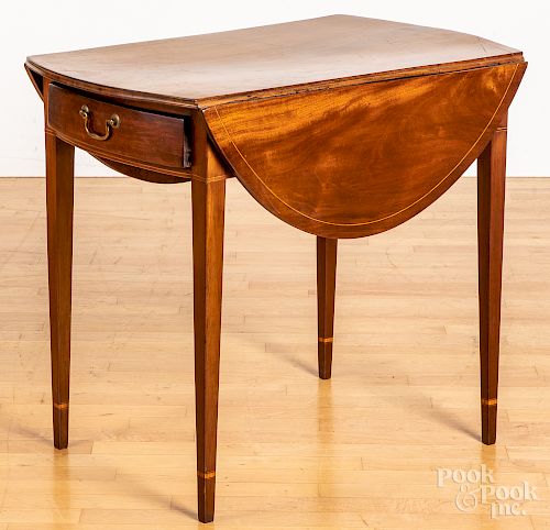 New England Federal inlaid mahogany Pembroke table