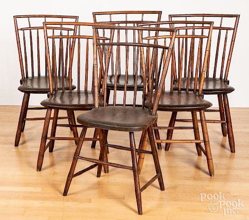 Assembled set of six rodback Windsor side chairs
