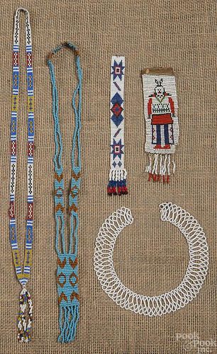 Group of Pan Indian style beadwork, mid 20th c.,