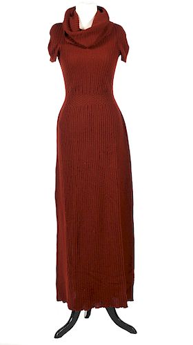 Chloe Rust Wool Sweater Maxi Dress Size 38