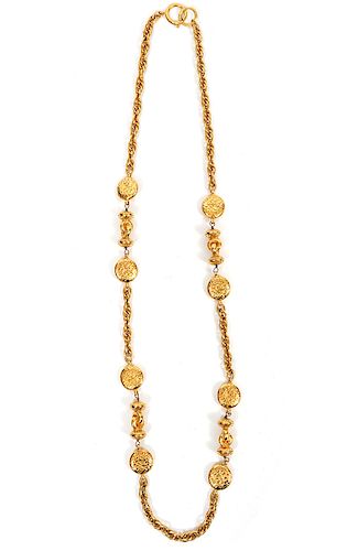 Chanel Gold Tone Chain Necklace CHANEL Charms 34"