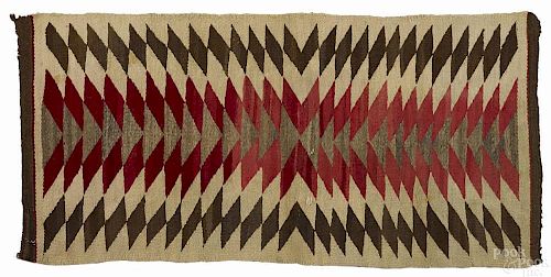Navajo pound rug runner, ca. 1940, with stacked t