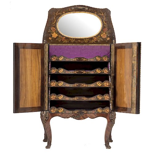 CHARLES GUILLAME DIEHL (GERMANY/FRANCE, 1840-1887). CHEST OF DRAWERS. FRANCE, 19TH CENTURY. Napoleon III Style. Veneered wood with marquetry.