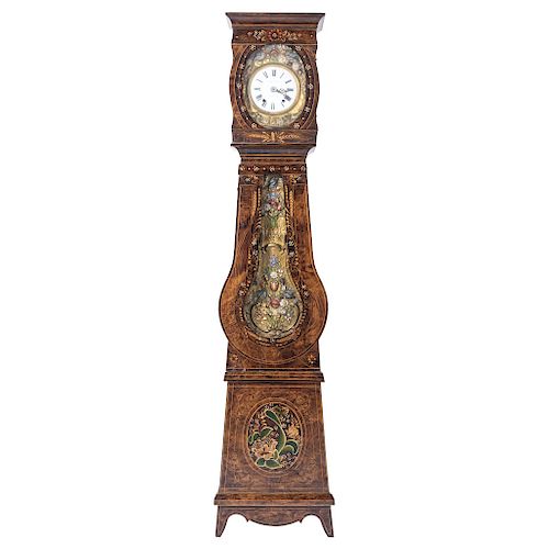 GRANDMOTHER CLOCK. FRANCE, 20TH CENTURY. Wooden structure with marquetry details.