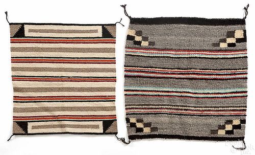 Two Navajo saddle blankets, ca. 1950, 35'' x 34'' a