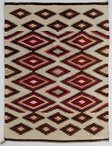 Navajo rug, ca. 1940, with repeating diamonds on