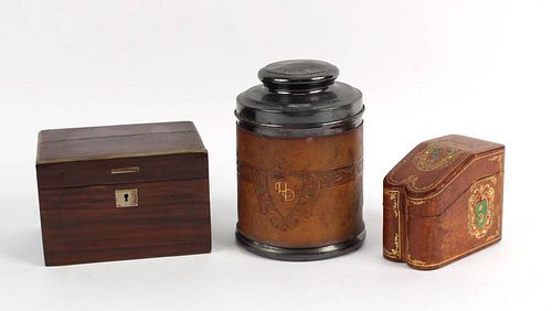 Neoclassical Mahogany Brass-Inlaid Tea Caddy