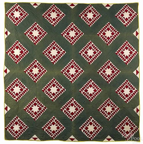 Pennsylvania patchwork quilt, late 19th c., in a
