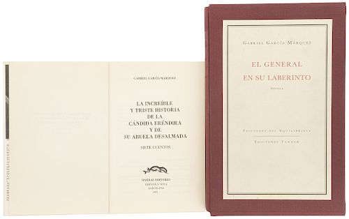 García Márquez, Gabriel. El General en su Laberinto / La Increíble y Triste Historia de la Cándida... 1 firmado por el autor. Piezas: 2