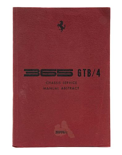 365 GTB/4: Chassis Service, Manual Abstract. Ferrari.