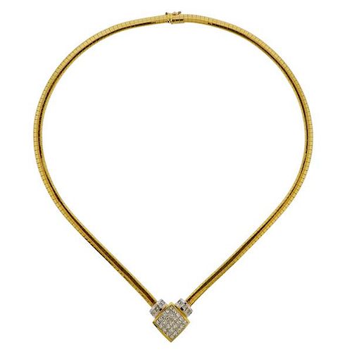 18K Gold Diamond Pendant Necklace 