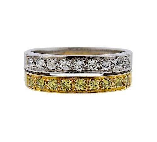 18K  Gold White Yellow Diamond Ring