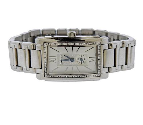 Tiffany &amp; Co Stainless Steel Diamond Watch 