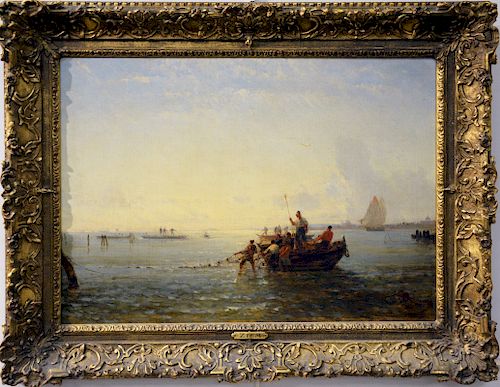 Felix Francois Georges Philibert Ziem (1821 - 1911), Fishermen on Venice Lagoon, oil on canvas, signed lower right Ziem, the Montreal Museum of Fine A