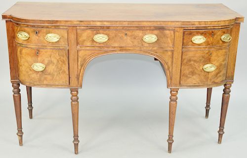 English William IV Walnut Sideboard, early 19th century, central short drawer flanked by short drawer over door on one side, cabinet door on the other
