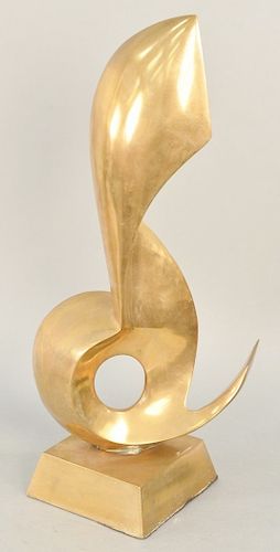 Leonardo Nierman (B1932), "Harmony", polished bronze sculpture, signed and numbered Nierman II/VI. height 22 1/2 inches.