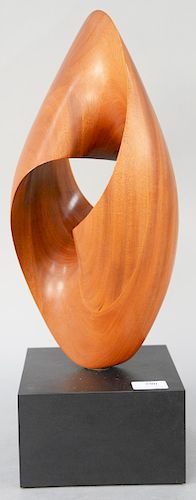 Robert Longhurst (B 1949), Arabesque, carved wood sculpture on granite base, signed, numbered and dated Longhurst, 7/10, 1979. wood height 16 inches, 
