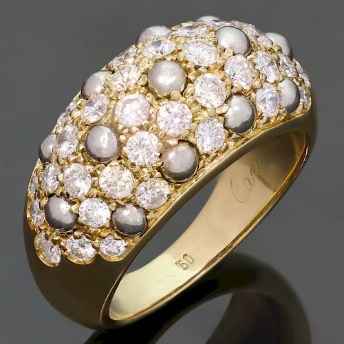 CARTIER Diamond 18k Two-Tone Gold Dome Band Ring