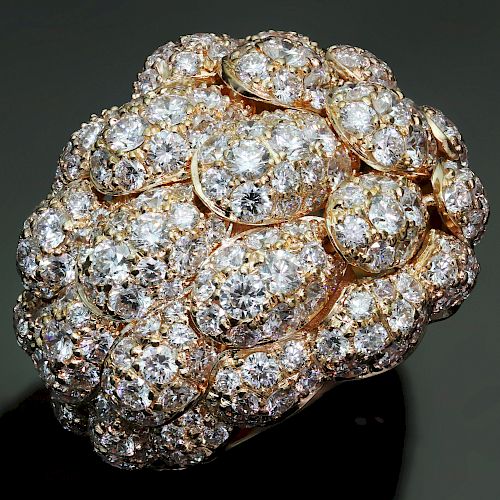 DE GRISOGONO Diamond 18k Rose Gold Dome Ring