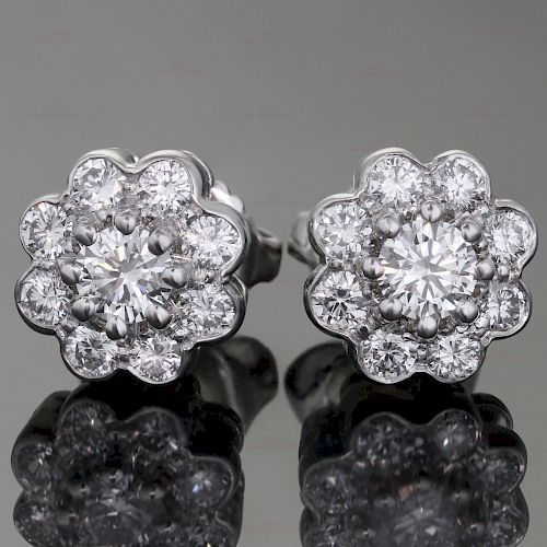 GRAFF Diamond Cluster Platinum Stud Earrings