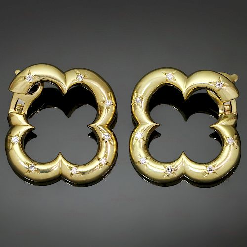 VAN CLEEF & ARPELS Alhambra Yellow Gold Diamond Earrings