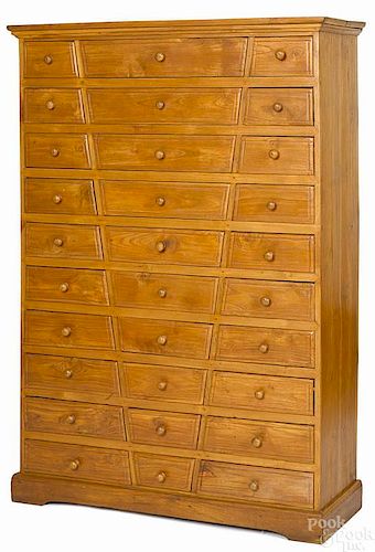 Fruitwood apothecary cabinet, 57'' h., 36 3/4'' w.