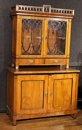 Biedermeier Part-Ebonized Cherrywood Cabinet