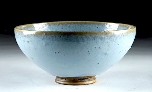 Rare Chinese Song Dynasty Blue Glazed Bowl w/ TL