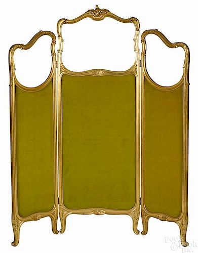 French giltwood dressing screen, 20th c., 65 1/2''