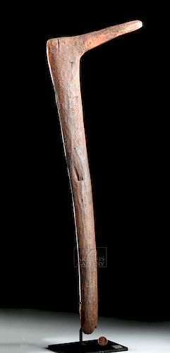 Australian Wooden Hooked Fighting Boomerang, ca. 1930s