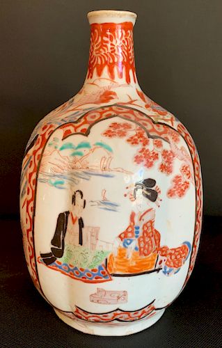 Imari Sake Bottle, Late Edo Period