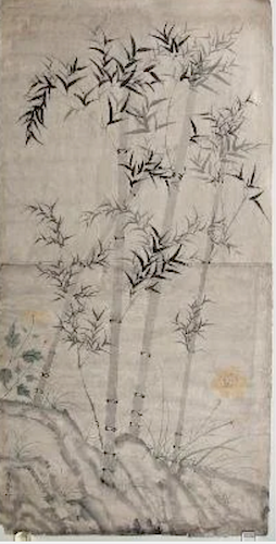 Large Japanese Literati Scroll of Bamboo, 18th Century
