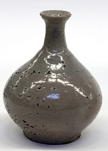 Korean Glazed Bottle Vase, Early Joseon Period 14-16th Century