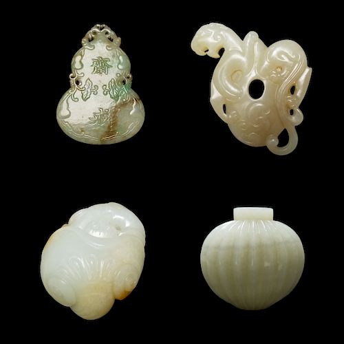 (4) Carved Chinese Jade Articles