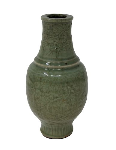 Antique Chinese Celadon Crackleware Vase