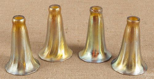 Four Favrile glass lily shades, attributed to Tif
