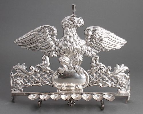 Judaica Austrian Silver Eagle Menorah Hanukkiah