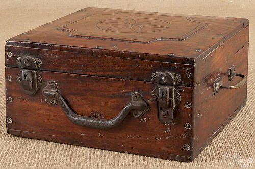 Camphorwood sea chest, 19th c., 6 1/4'' h., 12'' w.