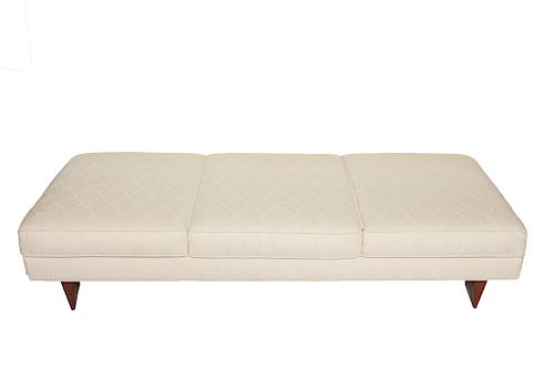 Modern Low Bench w Cream Upholstery