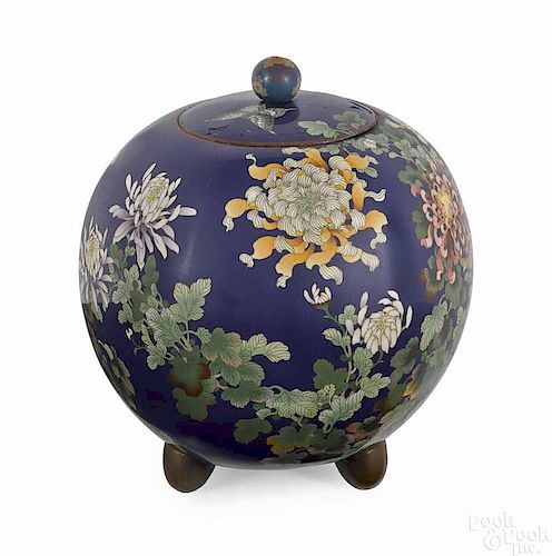 Chinese cloisonné jar and cover, ca. 1900, 13'' h.