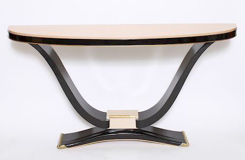 Art Deco Style Lacquered Demilune Console Table