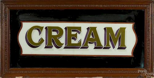 Three reverse painted on glass advertising signs,
