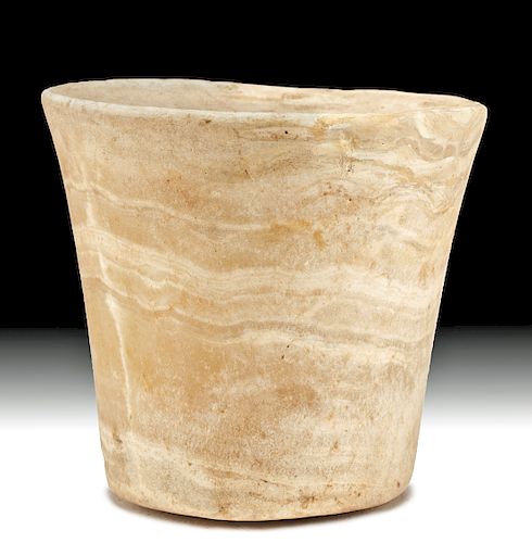 Egyptian Late Dynastic Banded Alabaster Cup